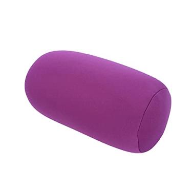 Imagem de Travesseiros para pescoço, travesseiro de miçangas, travesseiro de corpo flexível, travesseiros de feijão, redondos, cilíndricos, rolos cervicais, para viagens em casa, dormir(Purple)