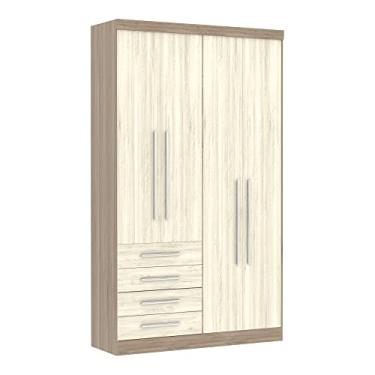 Imagem de Guarda Roupa 4 Portas 4 Gavetas - Módulo Dormitório Master - Guarda Roupas Modulado Luciane Cor:Ártico Rústico