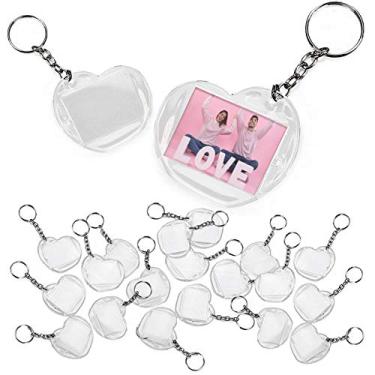 Imagem de Chaveiro Acrílico 3x4 Coração p/Personalizar - 200 Peças