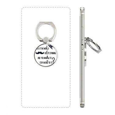 Imagem de Suporte de argola ajustável para telefone com citação famosa Question to Leaders