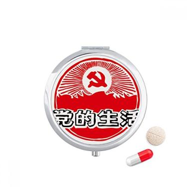 Imagem de Porta-comprimidos patriotismo vermelho com emblema para festa chinesa