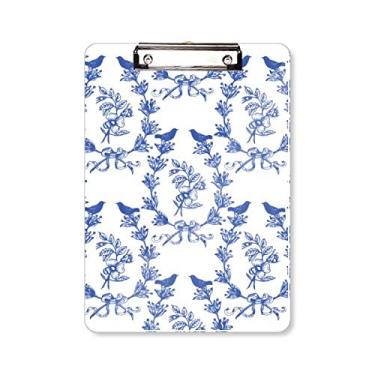 Imagem de Plaina Folha Azul Branco Símbolo Prancheta Pasta Bloco de Escrita Placa de Apoio A4