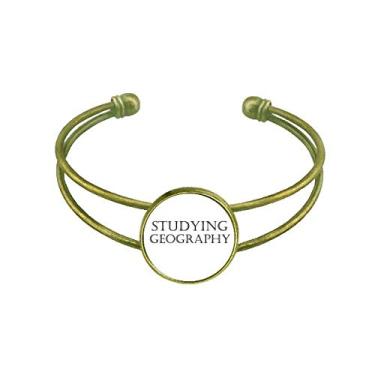 Imagem de Bracelete retrô com frases curtas para estudar geografia