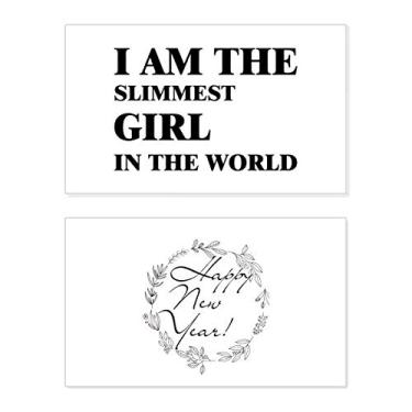 Imagem de Cartão de felicitações I AmThe Slimmest Girl New Year Festival Bless Message Present
