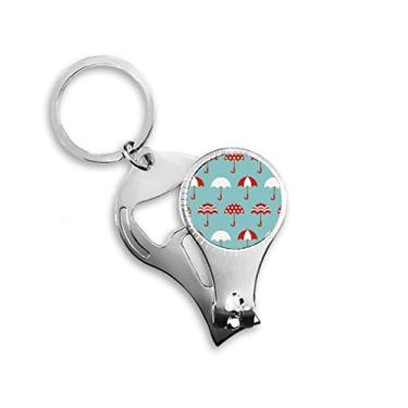 Imagem de Umbrella Rain Weather Cloud Sun Nail Nipper Ring Chaveiro abridor de garrafa