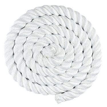 Imagem de Corda de nylon premium branca torcida (3,8 cm x 3,5 m) – Linha utilitária multiuso