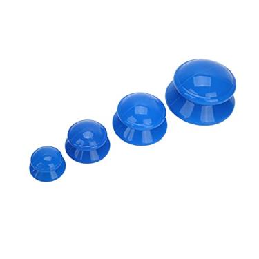 Imagem de Shanrya Terapia com ventosa a vácuo, conjunto de ventosas de silicone grosso portátil para massagistas para usuários domésticos para reduzir a inflamação para treinadores esportivos (azul royal)