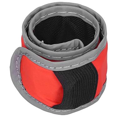 Imagem de Braçadeira com luz LED, braçadeira leve reflexiva para corrida noturna (vermelha)