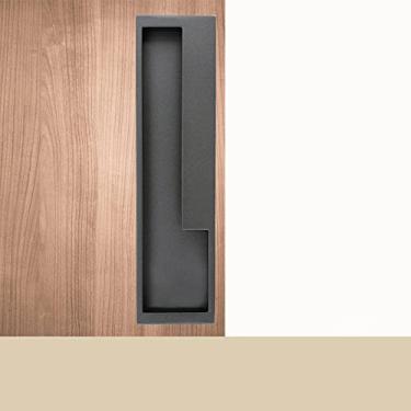 Imagem de Maçaneta da porta deslizante em ouro preto Maçanetas ocultas da porta interna puxa o puxador do guarda-roupa Gaveta da cozinha puxa as ferragens da porta, cinza 192 mm à esquerda