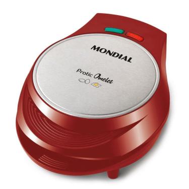 Imagem de Omeleteira Elétrica Mondial Pratic Omelet-red Om-03 Omeleteira Elétrica-127v-vermelho/inox