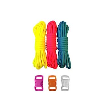 Imagem de Paracord Planet Kit de artesanato de paracord tipo III de 250 kg com fivelas para pulseiras da amizade e iniciantes (retrô)
