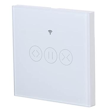Imagem de Interruptor de cortina inteligente, AC 50/60Hz plugue UE 90-250V Interruptor de cortina estável Compartilhamento de tempo para escritório(Branco)