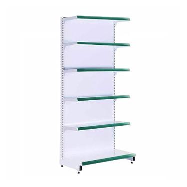 Imagem de Gôndola Prateleira Supermercado 6 Níveis 40x30 New Plus 2,00m Parede Inicial Verde Sa Gôndolas
