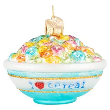 Imagem de Old World Christmas Enfeites de tigela de cereal de vidro soprado para árvore de Natal