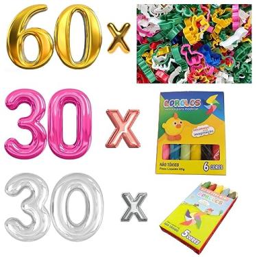 Imagem de Super Kit Criativo 30cx Massinhas 30cx Giz de Cera e 60 Forminhas para Modelar - A Melhor Opção