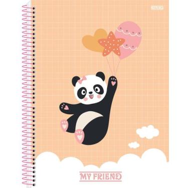 Imagem de Caderno Pequeno Espiral 1/4 Ursinho Panda My Friend 80 Folhas Capa Dur