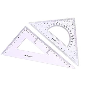 Imagem de Conjunto quadrado de régua triangular grande, transferidor triangular, 2 peças
