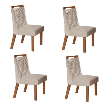 Imagem de Kit 4 Cadeiras Atenas Prêmio/Pena Bege - Lj Móveis