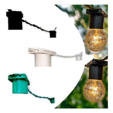 Imagem de Varal Luzes Aljatec 20 metros Sem Lampada Gambiarra Americano Area Externa Casamento Cordão Externo Fio de Luz Jardim Co