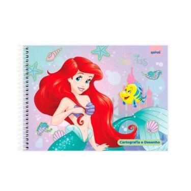 Imagem de Caderno Cartografia E Desenho Capa Dura 80 Folhas Disney Princesas Ari