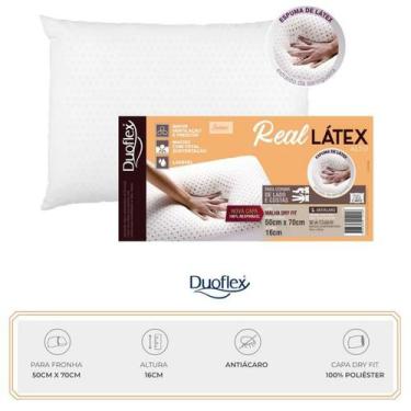 Imagem de Travesseiro Real Latex Alto Duoflex - 100% Latex Natural - Maior Durab