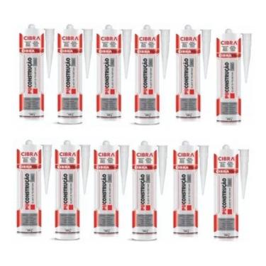 Imagem de 12 Cola Selante Poliuretano Cibra Pu Construção 400G Cinza