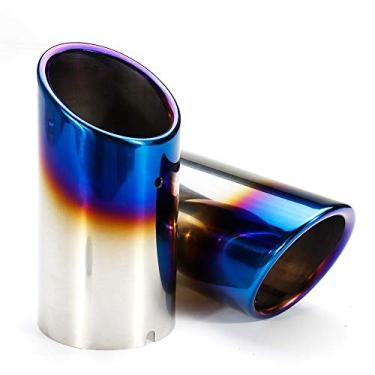 Imagem de Dsycar Tubos de aço inoxidável para silenciadores de escapamento de carro compatíveis com VW Volkswagen JETTA 2009-2018 / SAGITAR 2011-2015 / POLO 2012-2014 / GOLF 7 2013-2015 (azul torrado)