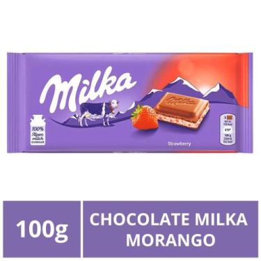 Imagem de Chocolate Milka, Barra 100G, Morango
