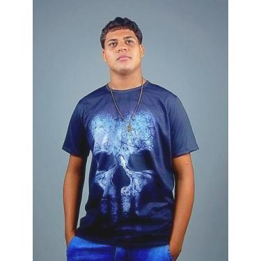 Imagem de Camiseta Skull Preto Modelo Slim Caveira - Total - No Sense