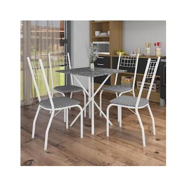 Imagem de Mesa de Jantar de Granito Quadrada Fabone Brisa com 4 Cadeiras Estofadas