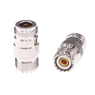 Imagem de RFaha 2 peças N fêmea para UHF fêmea SO-239 SO239 RF adaptador coaxial N para adaptador conector coaxial UHF (F35-2)