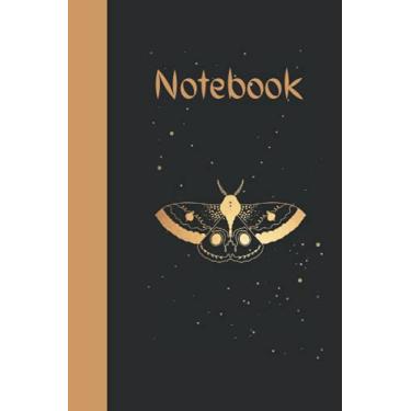 Imagem de Magick moth notebook: Black and gold lined notebook with margins