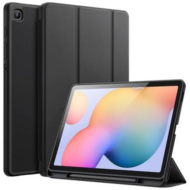 Imagem de JETech Capa para Samsung Galaxy Tab S6 Lite 10,4 Polegadas 2024/2022/2020 com Suporte para Caneta S, Capa para Tablet com Parte Traseira de TPU Macio, Ativação/Repouso Automático (Preto)