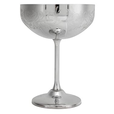 Imagem de Taça de Champanhe de Aço Inoxidável Gravada para Jantares Finos, Vidro de Vinho de Metal Gravado para Uso Diário (Espelho de orelha de flor)
