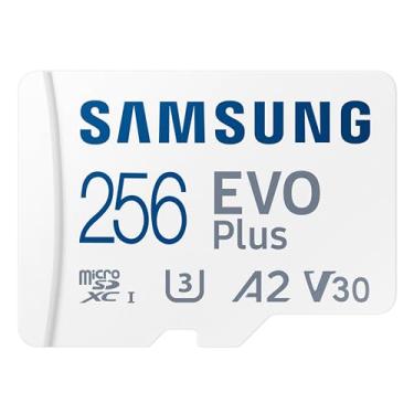 Imagem de Samsung Cartão de memória EVO Plus microSD + adaptador, 256 GB microSDXC, velocidades de até 160 MB/s, UHS-I, C10, U3, V10, A3, armazenamento de atualização para telefones, tablets, consoles de jogos
