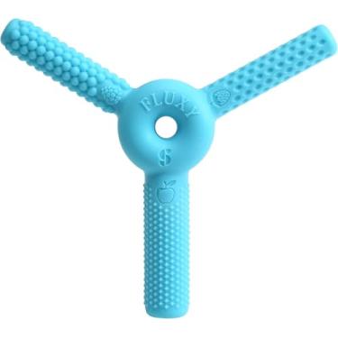Imagem de FLUXY Oral Motor Tool Therapy Sensory Motor Aid com 3 Texturas Exclusivas Azul