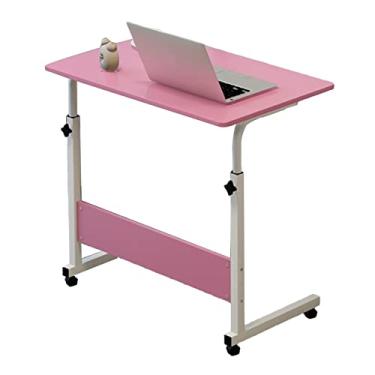 Imagem de Mesa Final Em Forma de C Mesa de Cabeceira Ajustável Com Rodas Bandeja Giratória para Laptop Carrinho de Mesa Mesa Portátil Móvel para Sentar Mesa Inclinável para Cama de