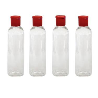 Imagem de Kit 4 Frascos Viagem Shampoo Creme Sabonete 100ml Com Tampa Fliptop - 