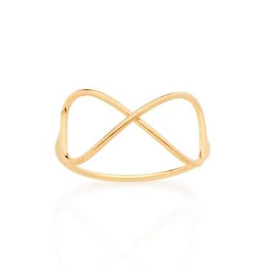 Imagem de Anel banhado ouro 3x 24k 18k e 22k feminino infinito rommanel fino ski