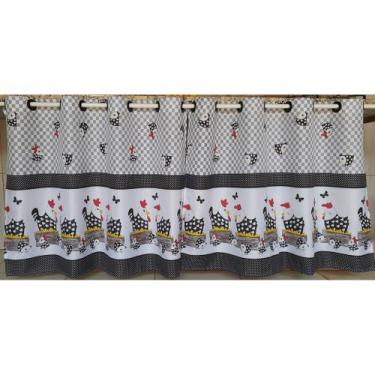 Imagem de Cortina De Pia 2,40 X 0,80 Em Oxford Com Ilhós Para Varão Simples - JU