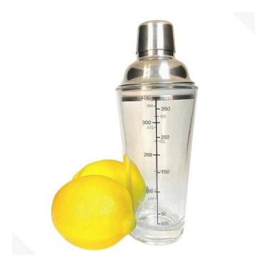 Imagem de Coqueteleira De Vidro 400ml Drinks Inox Caipirinha Bartender - Em Casa