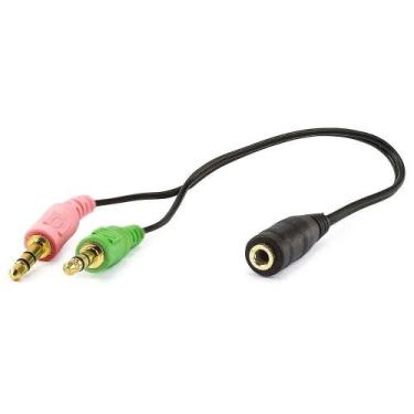 Imagem de Cabo Adaptador P3 Fêmea Para 2 P2 Macho - Fone E Microfone Cabo P2 - M