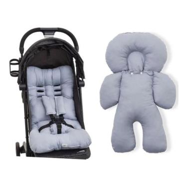 Imagem de Kit almofada para carrinho e bebê conforto - cinza - CLICK TUDO