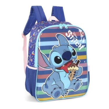 Imagem de Mochila Infantil Stitch Original Luxcel, Azul e Rosa