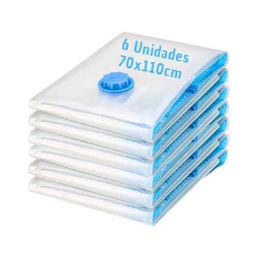Imagem de Kit 6 Sacos À Vácuo Organizador Roupas Vacuum Bag 70x110cm - Top Útil,