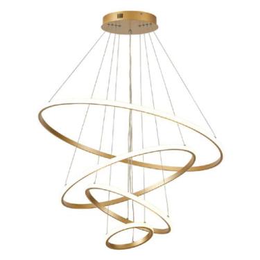 Imagem de Lustre Pendente Moderno Anéis Led 4 Arco Luminária - I Love Novidades,
