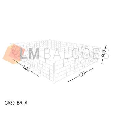 Imagem de Cercadinho Aramado Branco Para Pet - 1,60 x 0,30 x 1,20m - LM Balcoes