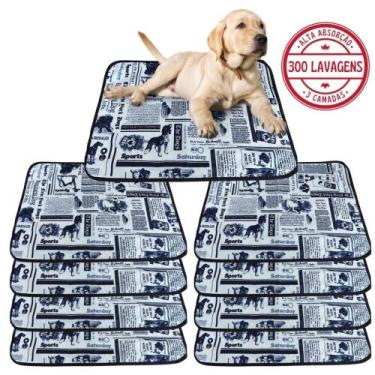Imagem de Kit com 9 Tapetes Adestradores de Alta Absorção 70x50 Jornal - 300 Lav