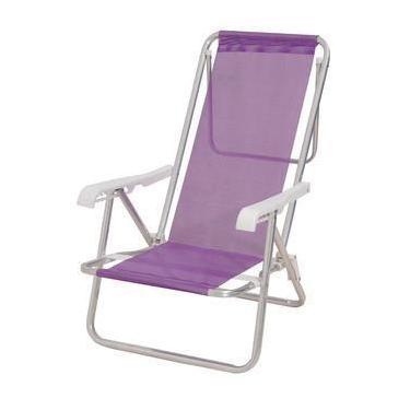 Imagem de Cadeira De Praia Reclinável Sannet 8 Posições Alumínio - Mor, Lilás, 1
