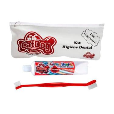 Imagem de Conjunto de Higiene Dental Cat Dog Creme Dental Morango e Escova de Ca